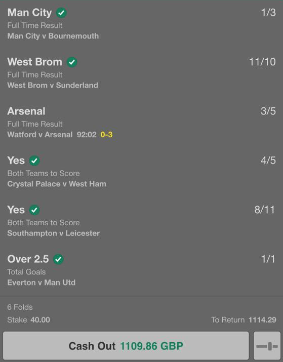 26/1 Premier League Acca Wins!