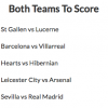 8/1 BTTS Accumulator lands on Wednesday!