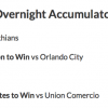 4/1 Overnight Accumulator lands on Saturday Night!