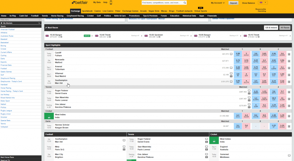 Betfair Exchange Placing a Back Bet on the Exchange