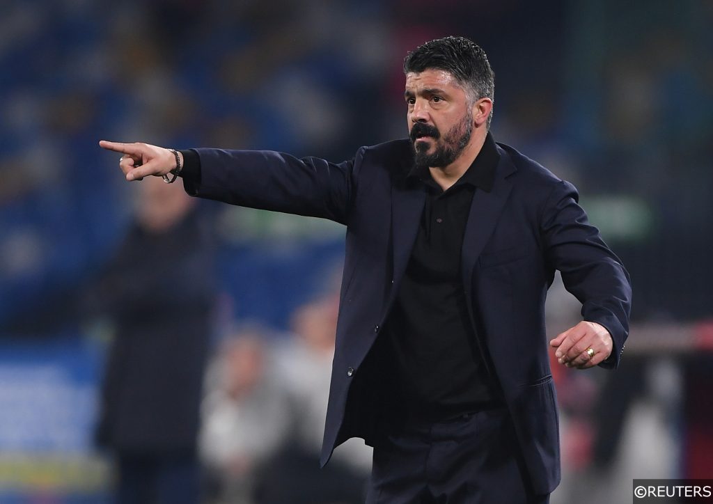 Napoli manager Gattuso in Serie A