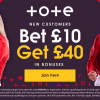 Bet £10, get £40 with tote for Sunday's Premier League action!